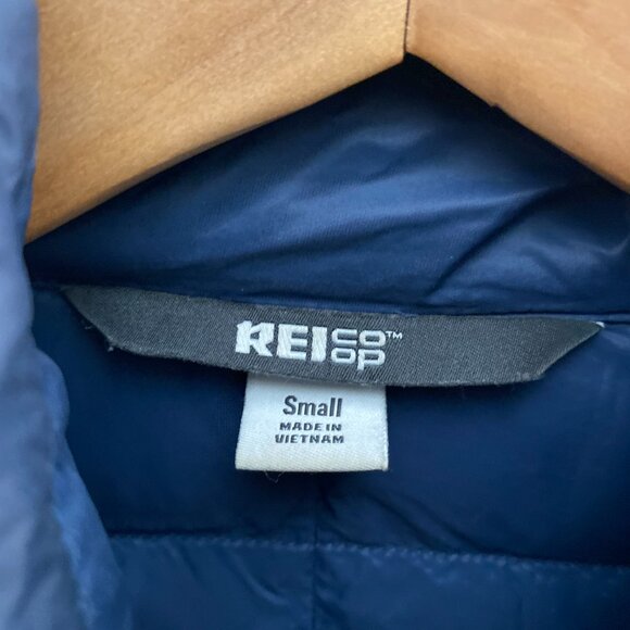REI Co-Op Down Jacket Quilted Blue Men's Small Outdoor Gorpcore Lightweight - Picture 2 of 7